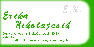 erika mikolajcsik business card